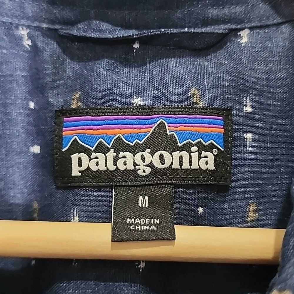 Patagonia Hemp organic cotton blend button down short sleeve shirt size M - Picture 3 of 5